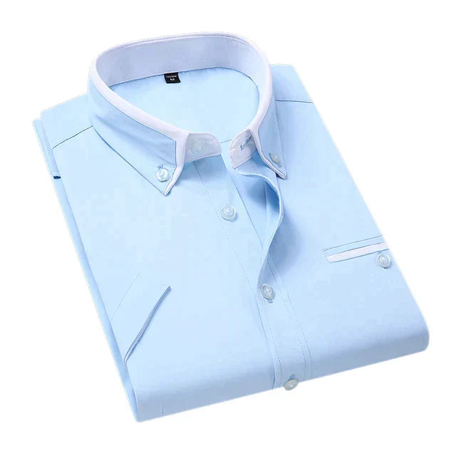 Men's Short Sleeve Shirt - Victor-Light blue-M-State of Style