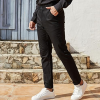 Men's Slim Fit Stretch Trousers - Evert-Black-S-State of Style