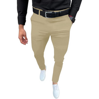 Men's Slim Fit Stretch Trousers - Evert-Khaki-S-State of Style