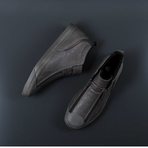 Men's Sneakers with Zip and Comfort - Noah-Black-7-State of Style