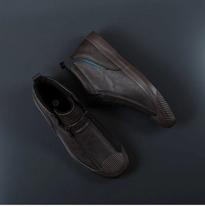 Men's Sneakers with Zip and Comfort - Noah-Black-7-State of Style