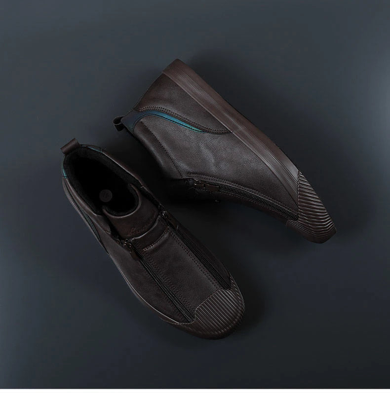 Men's Sneakers with Zip and Comfort - Noah-Black-7-State of Style