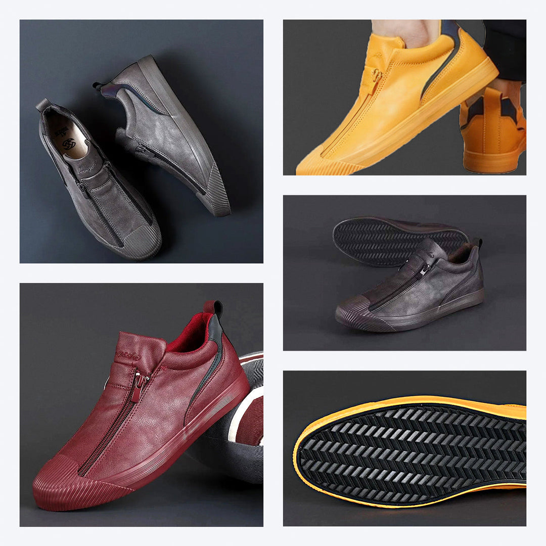 Men's Sneakers with Zip and Comfort - Noah-Black-7-State of Style