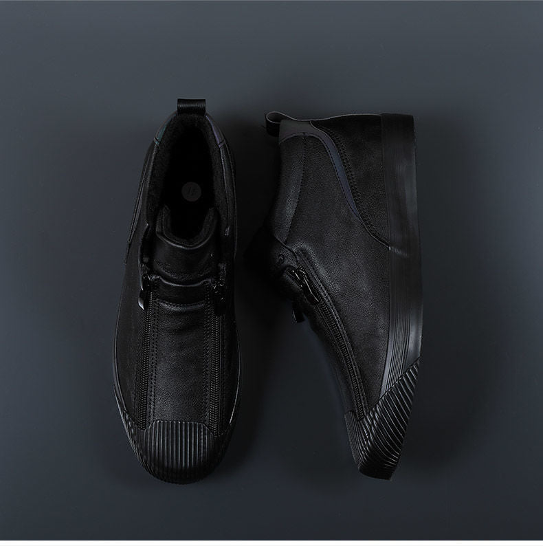 Men's Sneakers with Zip and Comfort - Noah-Black-7-State of Style