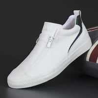 Men's Sneakers with Zip and Comfort - Noah-White-7-State of Style