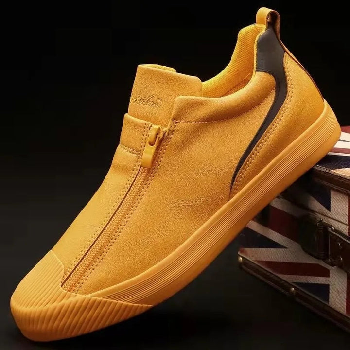 Men's Sneakers with Zip and Comfort - Noah-Yellow-7-State of Style