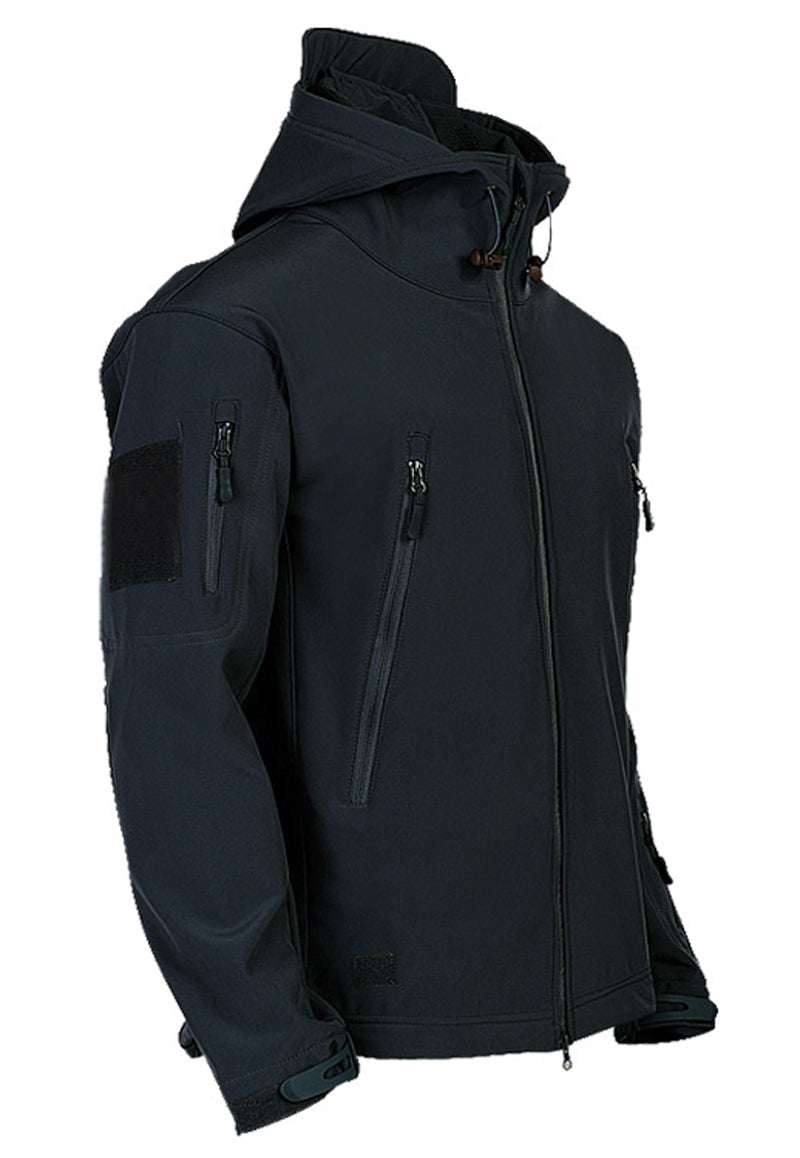 Men's Softshell Jacket with Hoodie - Titan-Black-S-State of Style