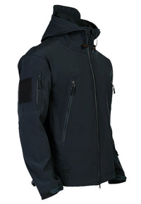 Men's Softshell Jacket with Hoodie - Titan-Black-S-State of Style