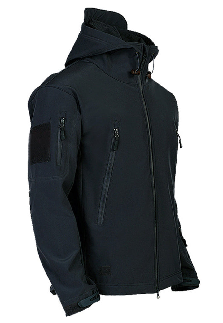 Men's Softshell Jacket with Hoodie - Titan-Black-S-State of Style
