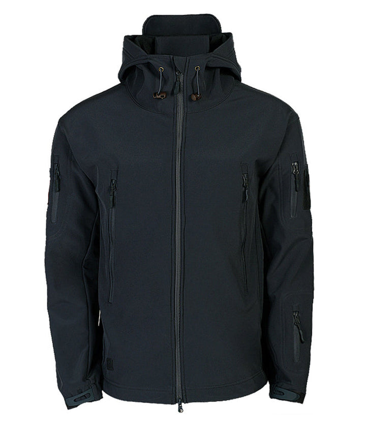 Men's Softshell Jacket with Hoodie - Titan-Black-S-State of Style