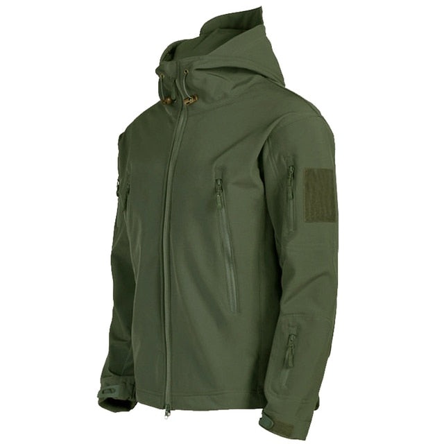 Men's Softshell Jacket with Hoodie - Titan-Green-S-State of Style