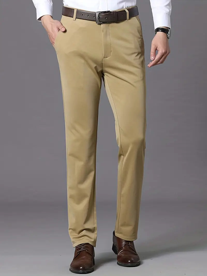 Men's Stretch Trousers - ExecFlex-Khaki-XS-State of Style