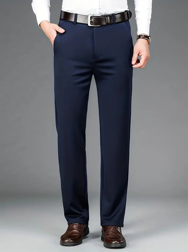 Men's Stretch Trousers - ExecFlex-Marine Blue-XS-State of Style