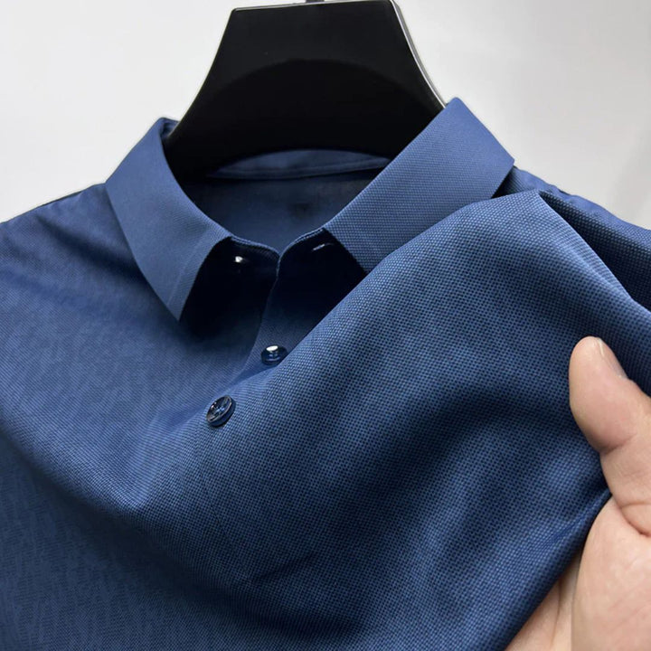 Men's Subtle Pattern Polo Shirt | Comfortable & Stylish-Blue-S-State of Style