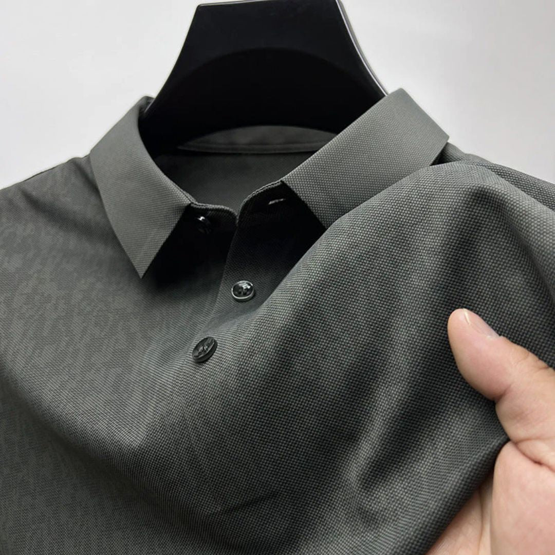 Men's Subtle Pattern Polo Shirt | Comfortable & Stylish-Smoke Green-S-State of Style