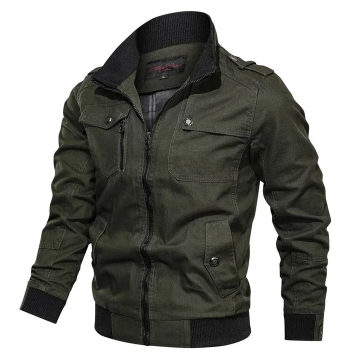 Men's Summer Jacket with Collar and Motorcycle Look – Vince-Green-S-State of Style
