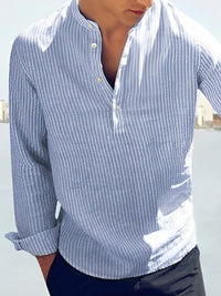 Men's Summer Shirt with Modern Cut – Cas-Blue-S-State of Style