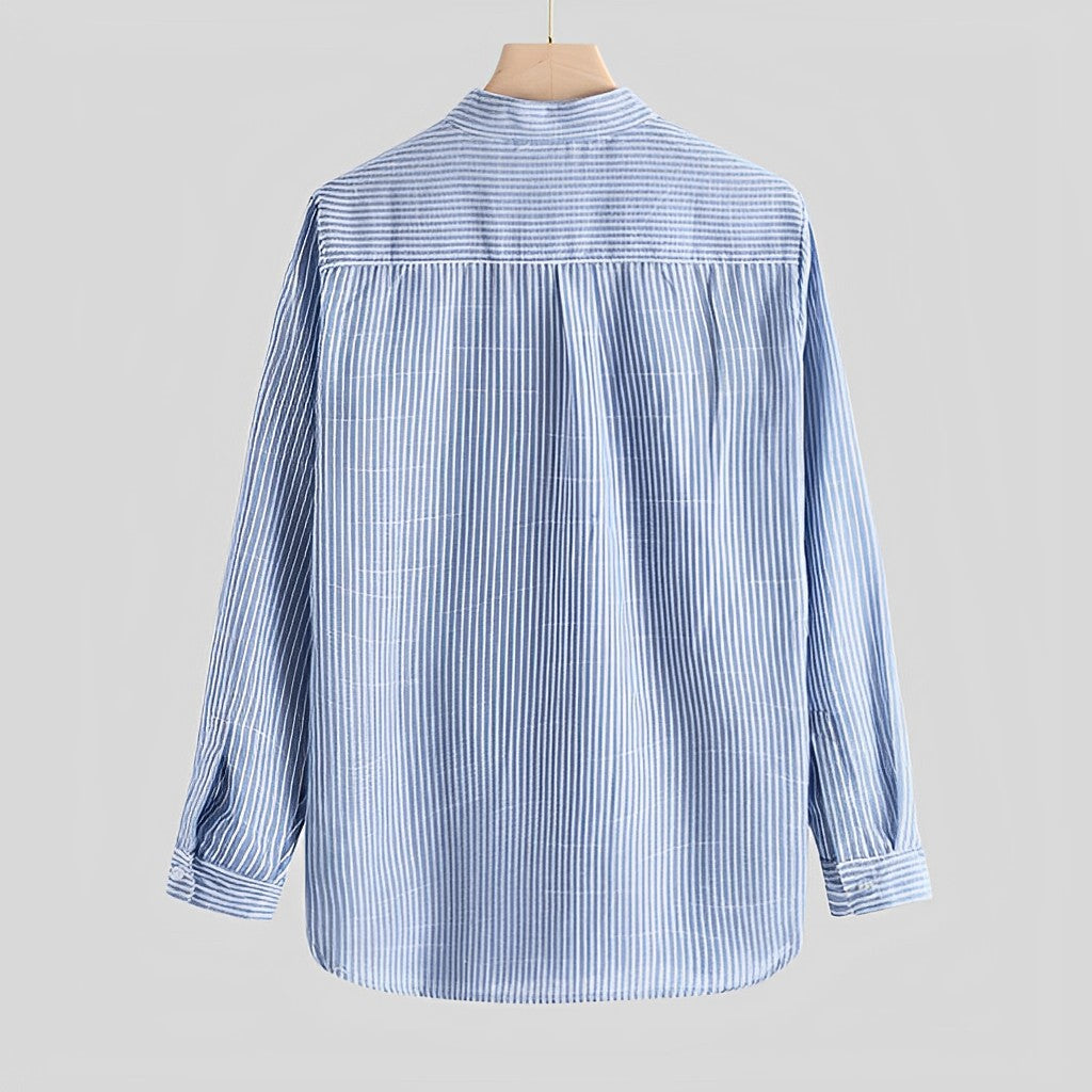 Men's Summer Shirt with Modern Cut – Cas-Blue-S-State of Style