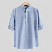 Men's Summer Shirt with Modern Cut – Cas-Blue-S-State of Style
