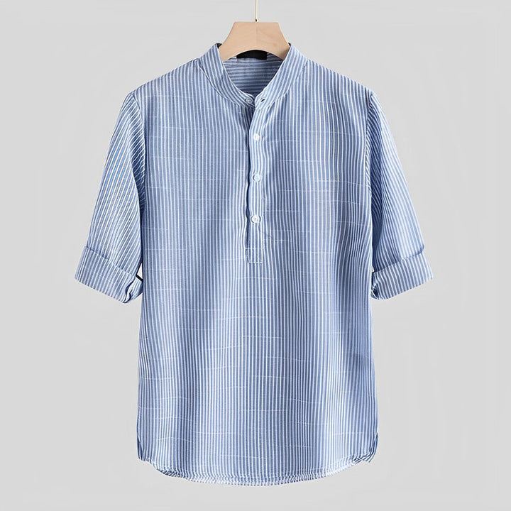 Men's Summer Shirt with Modern Cut – Cas-Blue-S-State of Style