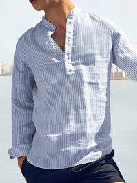 Men's Summer Shirt with Modern Cut – Cas-Blue-S-State of Style