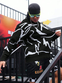 Men's Sweater with Graphic Print - Arvid-Black-S-State of Style