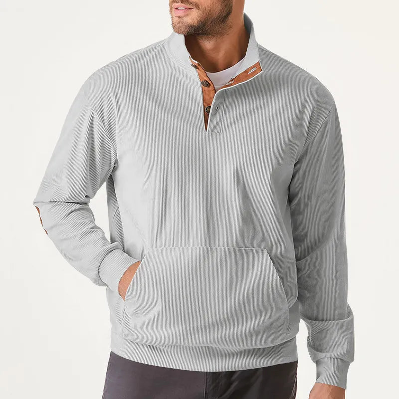 Men's Sweater with Stand-Up Collar - Liam-Apricot-S-State of Style
