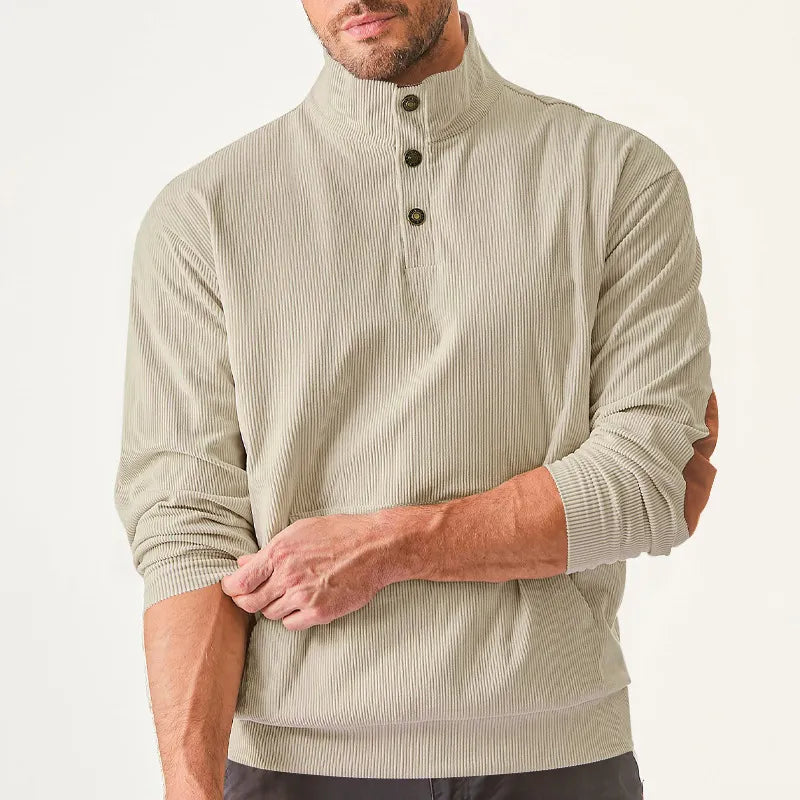 Men's Sweater with Stand-Up Collar - Liam-Apricot-S-State of Style