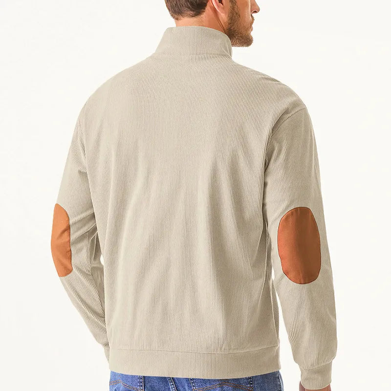 Men's Sweater with Stand-Up Collar - Liam-Apricot-S-State of Style