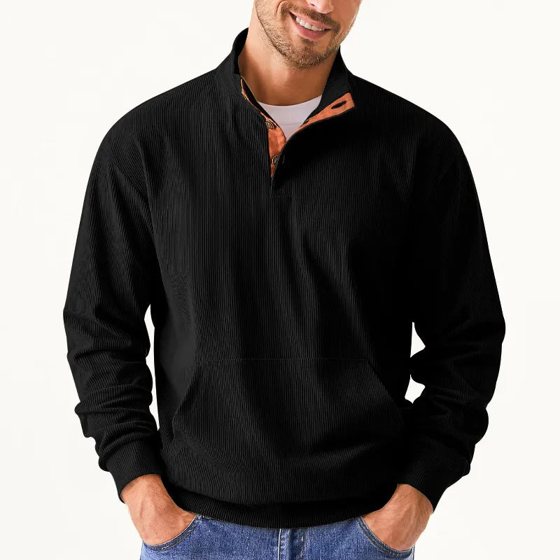 Men's Sweater with Stand-Up Collar - Liam-Apricot-S-State of Style