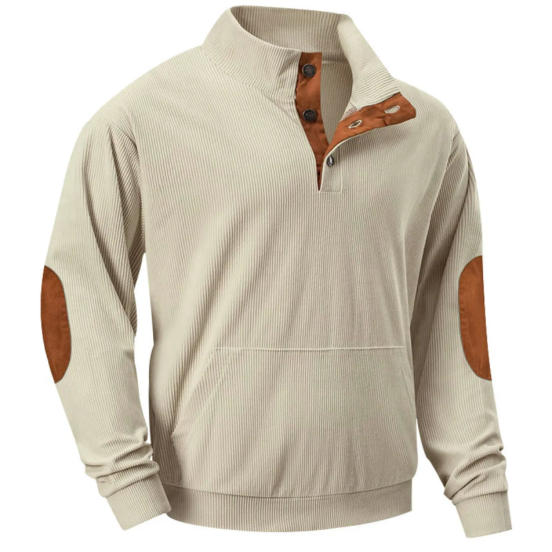 Men's Sweater with Stand-Up Collar - Liam-Apricot-S-State of Style