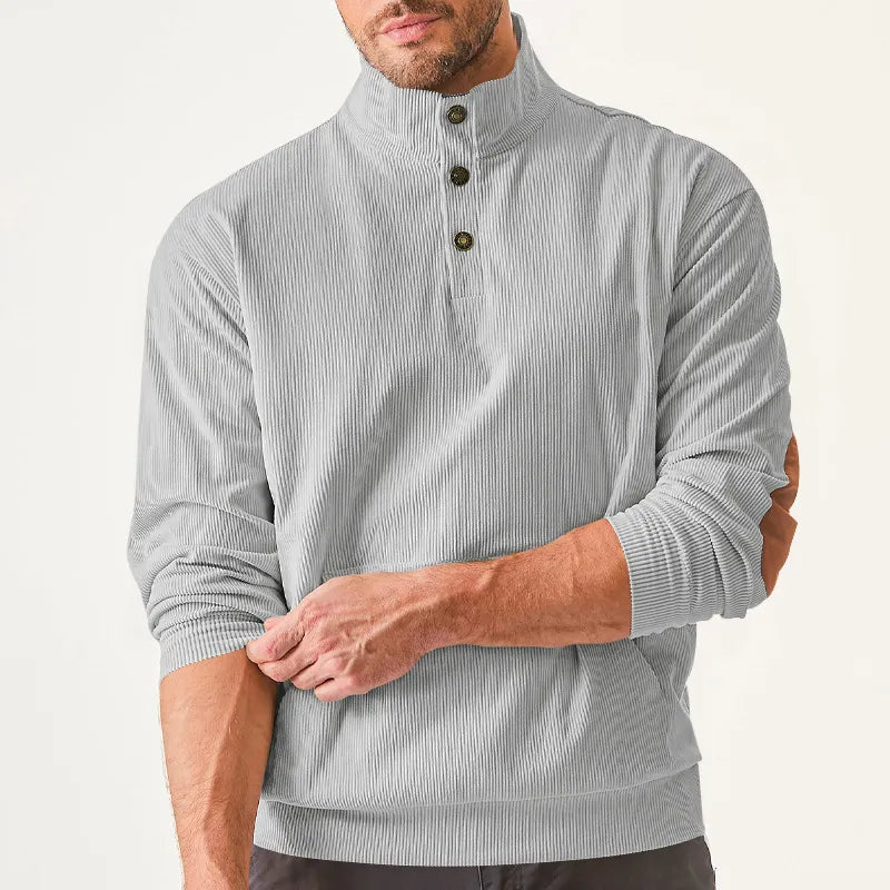 Men's Sweater with Stand-Up Collar - Liam-Apricot-S-State of Style