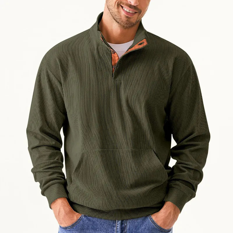Men's Sweater with Stand-Up Collar - Liam-Apricot-S-State of Style