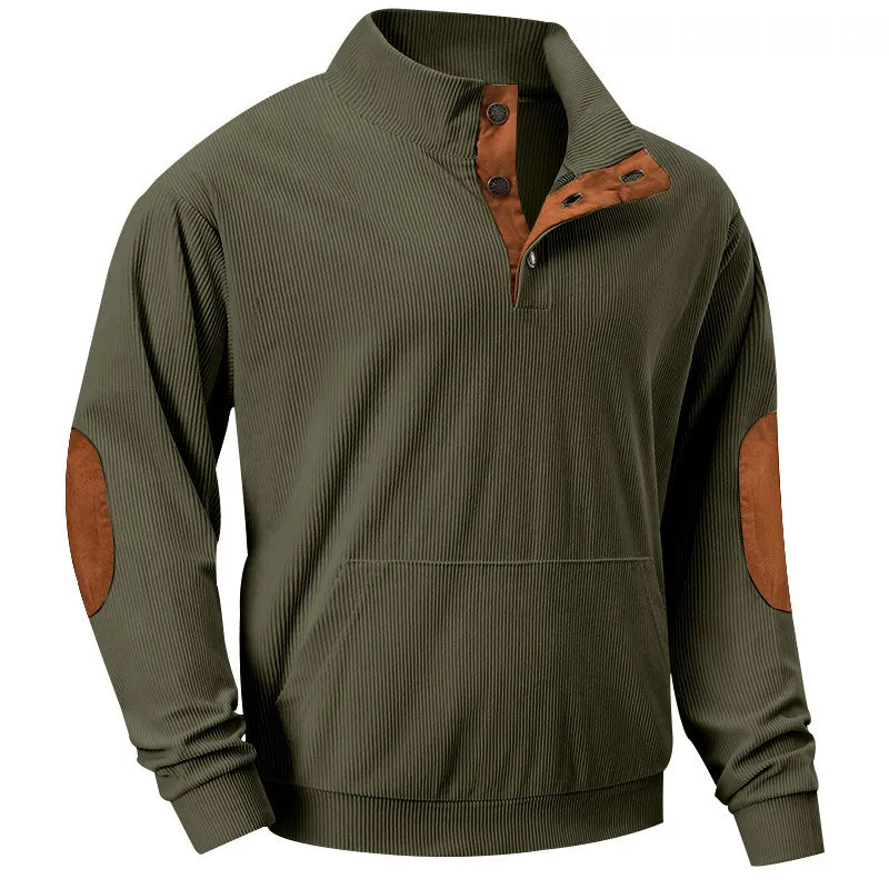 Men's Sweater with Stand-Up Collar - Liam-Green-S-State of Style