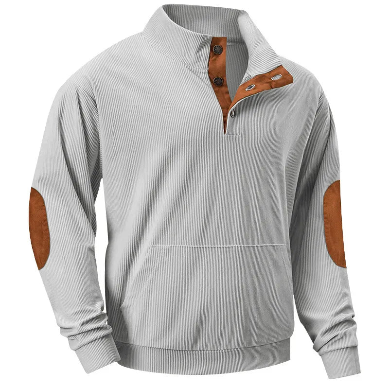Men's Sweater with Stand-Up Collar - Liam-Grey-S-State of Style