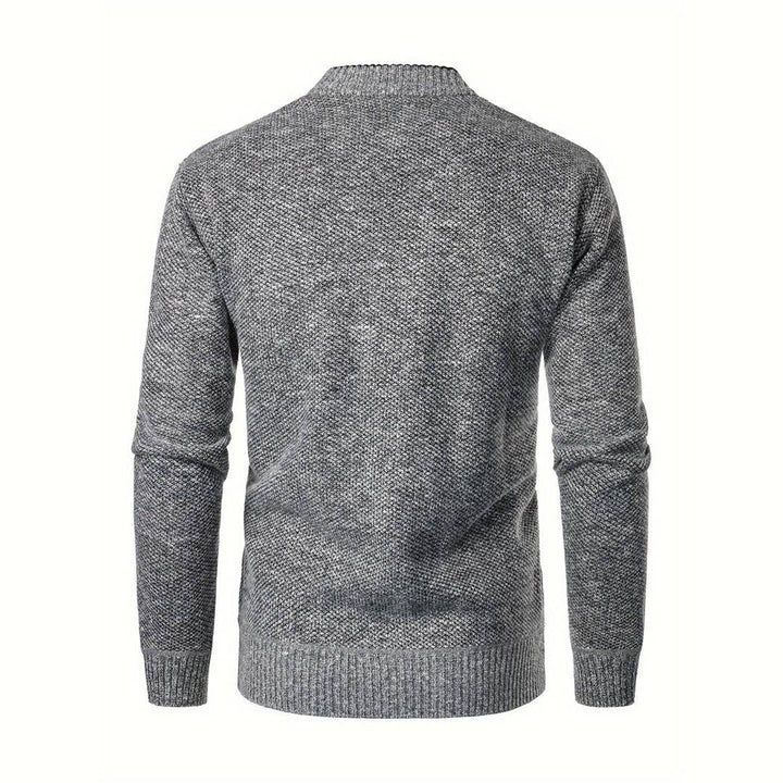 Men's sweater with V-neck - Aspen-Light Grey-S-State of Style
