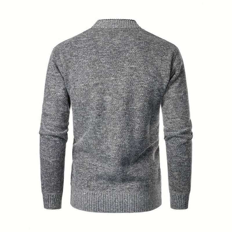 Men's sweater with V-neck - Aspen-Light Grey-S-State of Style