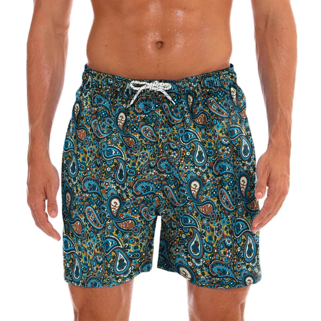 Men's Swim Shorts with Cheerful Print – Milo-Green-S-State of Style