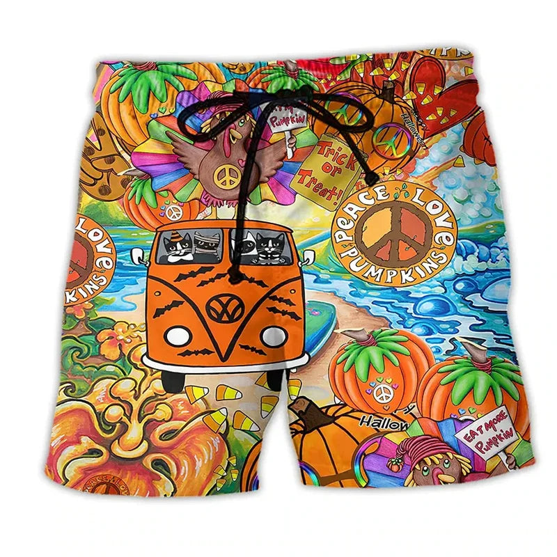 Men's Swim Shorts with Graffiti Print – NovaBay-Orange-S-State of Style