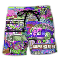 Men's Swim Shorts with Graffiti Print – NovaBay-Purple-S-State of Style