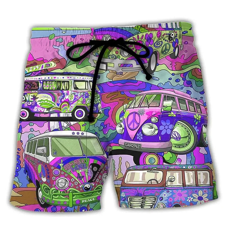 Men's Swim Shorts with Graffiti Print – NovaBay-Purple-S-State of Style