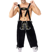 Men’s Traditional Lederhosen Lucas – Bavarian Oktoberfest Outfit-Black-State of Style