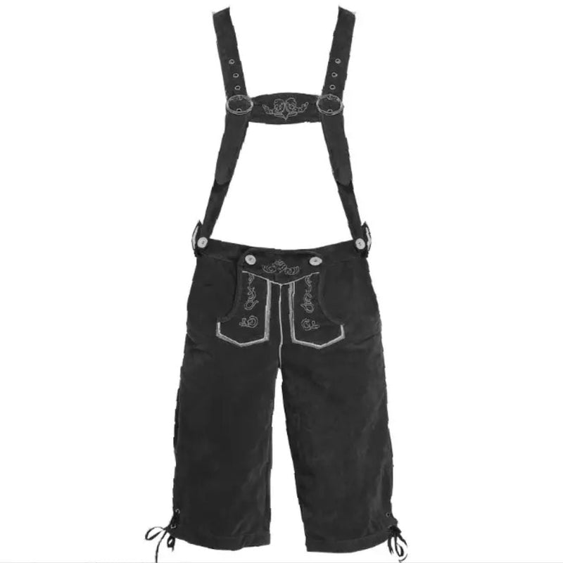 Men’s Traditional Lederhosen Lucas – Bavarian Oktoberfest Outfit-Black-State of Style