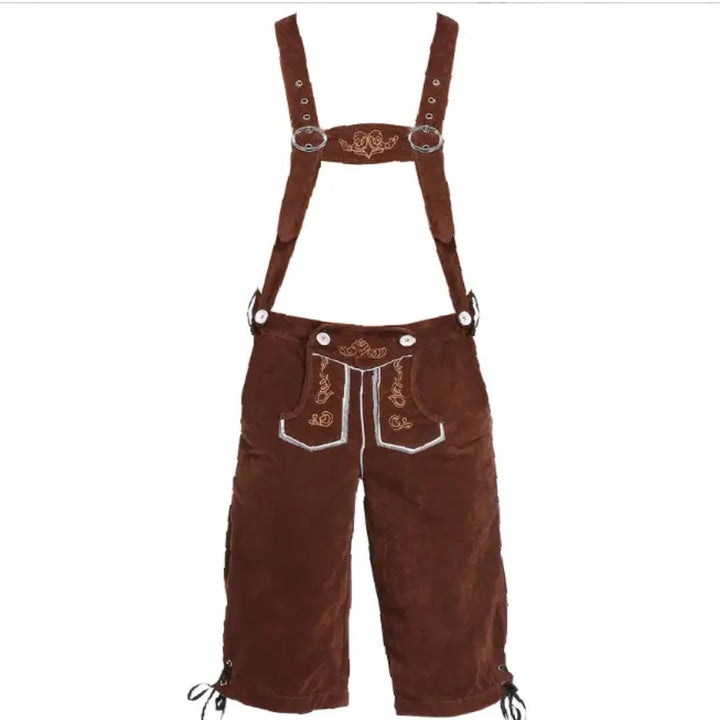 Men’s Traditional Lederhosen Lucas – Bavarian Oktoberfest Outfit-Brown-State of Style