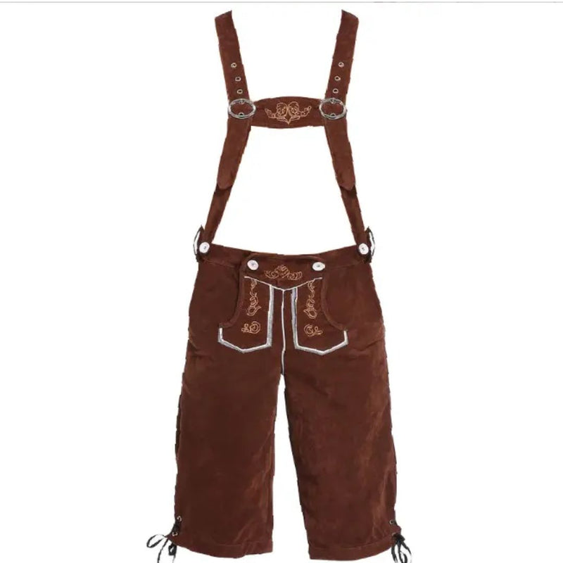 Men’s Traditional Lederhosen Lucas – Bavarian Oktoberfest Outfit-Brown-State of Style