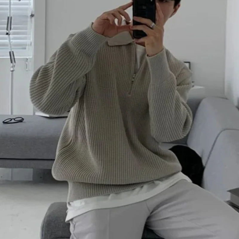 Men's Trendy Oversized Sweater | Comfy & Stylish-Black-S-State of Style