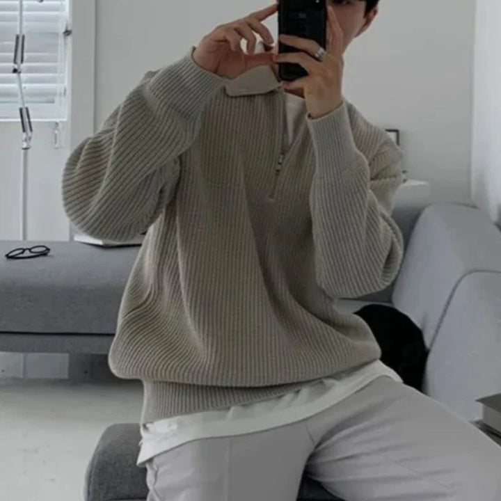 Men's Trendy Oversized Sweater | Comfy & Stylish-Black-S-State of Style
