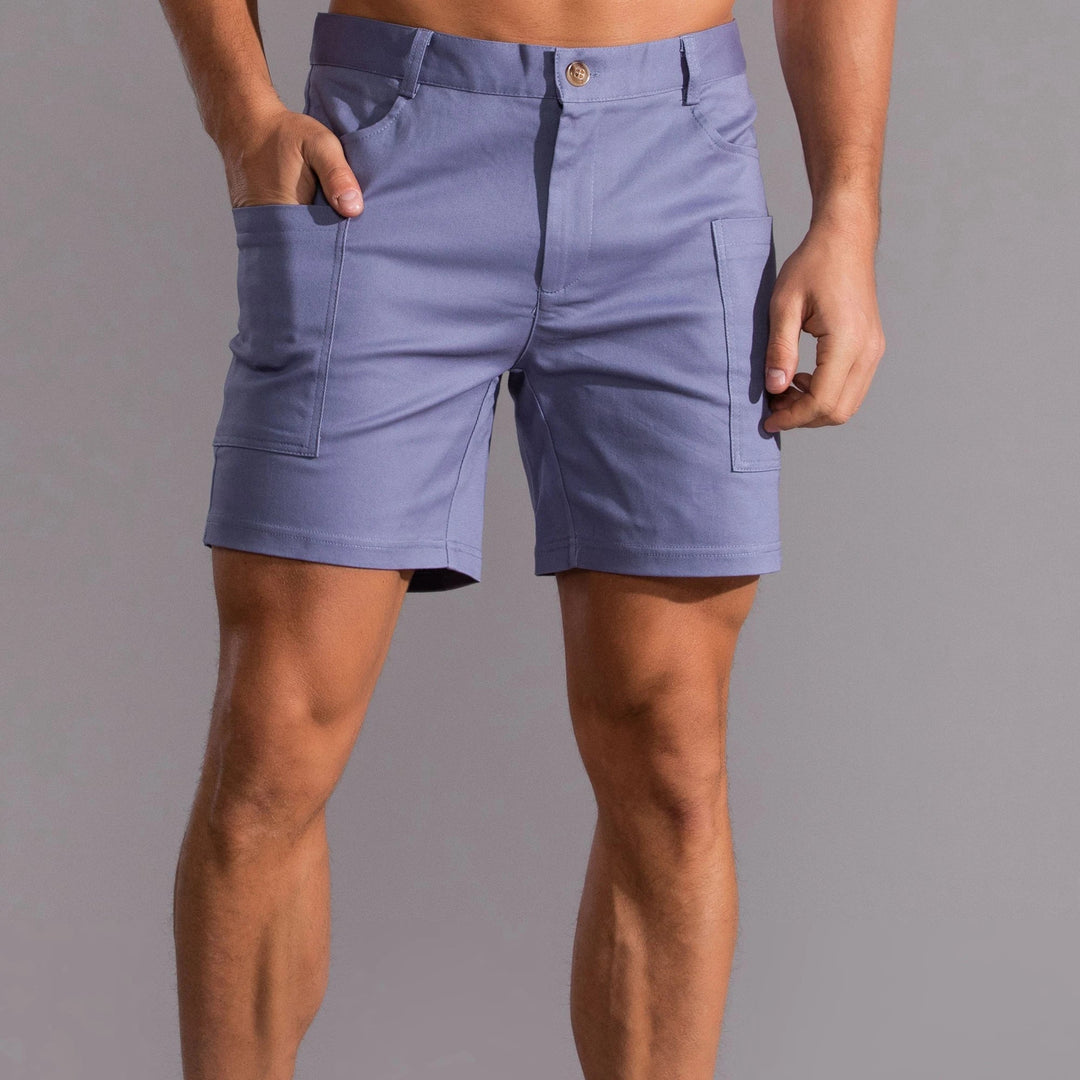 Men's utility shorts made from stretch cotton blend – Finn-Blue-XS-State of Style