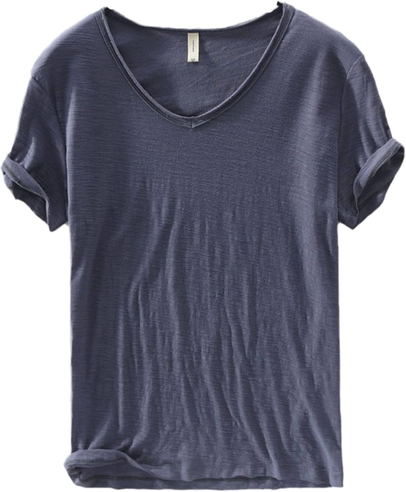 Men's V-Neck Linen Shirt – Luca-Gray-M-State of Style