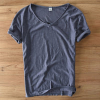 Men's V-Neck Linen Shirt – Luca-White-M-State of Style